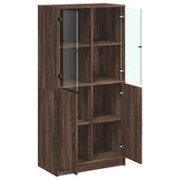 Thumbnail for Highboard mit Türen Braun Eiche-Optik 68x37x142cm Holzwerkstoff