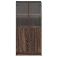 Thumbnail for Highboard mit Türen Braun Eiche-Optik 68x37x142cm Holzwerkstoff