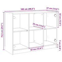 Thumbnail for Sideboard Weiß 102x37x75,5 cm Holzwerkstoff