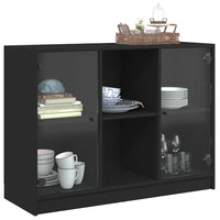 Thumbnail for Sideboard Schwarz 102x37x75,5 cm Holzwerkstoff