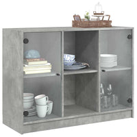 Thumbnail for Sideboard Betongrau 102x37x75,5 cm Holzwerkstoff