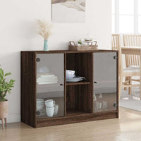 Thumbnail for Sideboard Braun Eichen-Optik 102x37x75,5 cm Holzwerkstoff