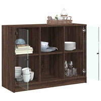 Thumbnail for Sideboard Braun Eichen-Optik 102x37x75,5 cm Holzwerkstoff