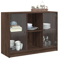 Thumbnail for Sideboard Braun Eichen-Optik 102x37x75,5 cm Holzwerkstoff