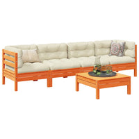 Thumbnail for 5-tlg. Garten-Sofagarnitur mit Kissen Wachsbraun Kiefernholz