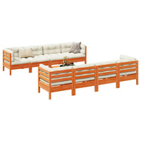 Thumbnail for 9-tlg. Garten-Sofagarnitur mit Kissen Wachsbraun Kiefernholz