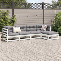 Thumbnail for 5-tlg. Garten-Sofagarnitur Weiß Massivholz Kiefer
