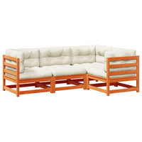 Thumbnail for 4-tlg. Garten-Sofagarnitur mit Kissen Wachsbraun Kiefernholz