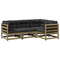 Thumbnail for 4-tlg. Garten-Sofagarnitur mit Kissen Kiefernholz Imprägniert