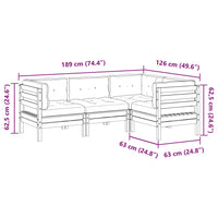 Thumbnail for 4-tlg. Garten-Sofagarnitur mit Kissen Wachsbraun Kiefernholz