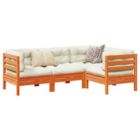 Thumbnail for 4-tlg. Garten-Sofagarnitur mit Kissen Wachsbraun Kiefernholz