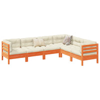 Thumbnail for 6-tlg. Garten-Sofagarnitur mit Kissen Wachsbraun Kiefernholz