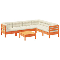 Thumbnail for 7-tlg. Garten-Sofagarnitur mit Kissen Wachsbraun Kiefernholz