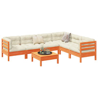 Thumbnail for 7-tlg. Garten-Sofagarnitur mit Kissen Wachsbraun Kiefernholz
