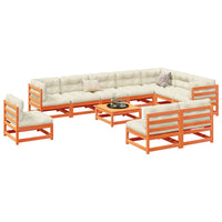 Thumbnail for 11-tlg. Garten-Sofagarnitur Wachsbraun Massivholz Kiefer
