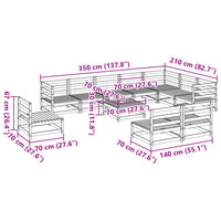Thumbnail for 11-tlg. Garten-Sofagarnitur Massivholz Douglasie