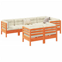 Thumbnail for 7-tlg. Garten-Sofagarnitur mit Kissen Wachsbraun Kiefernholz