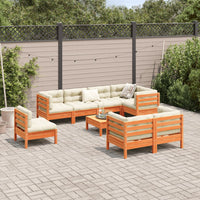 Thumbnail for 9-tlg. Garten-Sofagarnitur mit Kissen Wachsbraun Kiefernholz