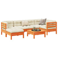Thumbnail for 7-tlg. Garten-Sofagarnitur mit Kissen Wachsbraun Kiefernholz
