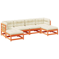 Thumbnail for 6-tlg. Garten-Sofagarnitur mit Kissen Wachsbraun Kiefernholz