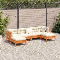 Thumbnail for 6-tlg. Garten-Sofagarnitur mit Kissen Wachsbraun Kiefernholz