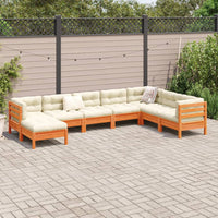 Thumbnail for 8-tlg. Garten-Sofagarnitur mit Kissen Wachsbraun Kiefernholz