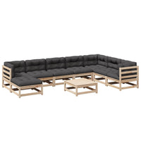 Thumbnail for 9-tlg. Garten-Sofagarnitur mit Kissen Massivholz Kiefer
