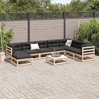 Thumbnail for 9-tlg. Garten-Sofagarnitur mit Kissen Massivholz Kiefer