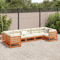 Thumbnail for 7-tlg. Garten-Sofagarnitur mit Kissen Wachsbraun Kiefernholz