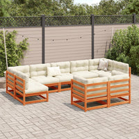 Thumbnail for 9-tlg. Garten-Sofagarnitur Wachsbraun Massivholz Kiefer