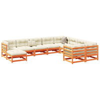 Thumbnail for 10-tlg. Garten-Sofagarnitur Wachsbraun Massivholz Kiefer