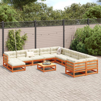 Thumbnail for 12-tlg. Garten-Sofagarnitur mit Kissen Wachsbraun Kiefernholz