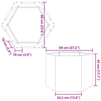 Thumbnail for Pflanzkübel Olivgrün Sechseckig 69x60x45 Stahl
