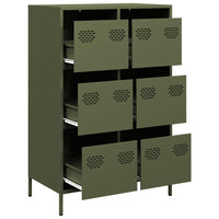 Thumbnail for Highboard Olivgrün 68x39x101,5 cm Stahl