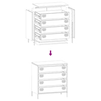 Thumbnail for Sideboard Weiß 68x39x73,5 cm Kaltgewalzter Stahl