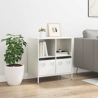 Thumbnail for Sideboard Weiß 68x39x73,5 cm Kaltgewalzter Stahl