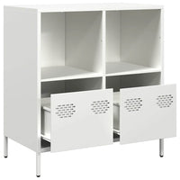 Thumbnail for Sideboard Weiß 68x39x73,5 cm Kaltgewalzter Stahl