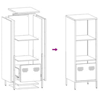 Thumbnail for Highboard Weiß 35x39x103,5 cm Stahl