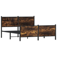 Thumbnail for Bettgestell mit Kopf- und Fußteil Metall Räuchereiche 137x190cm