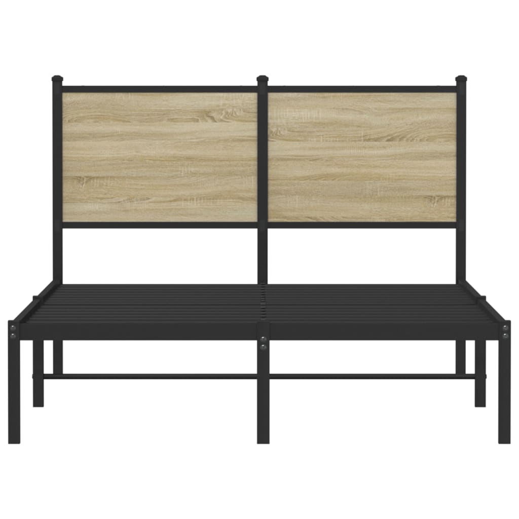 Metallbett ohne Matratze Sonoma-Eiche 120x190 cm