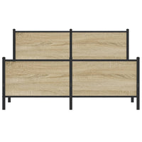 Thumbnail for Bettgestell mit Kopf- und Fußteil Metall Sonoma-Eiche 137x190cm