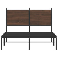 Thumbnail for Bettgestell mit Kopfteil Metall Braun Eichen-Optik 120x190 cm