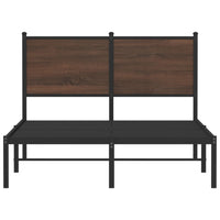 Thumbnail for Bettgestell mit Kopfteil Metall Braun Eichen-Optik 120x200 cm