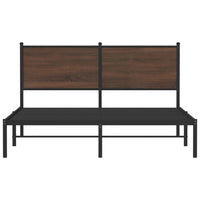 Thumbnail for Bettgestell mit Kopfteil Metall Braun Eichen-Optik 140x200 cm