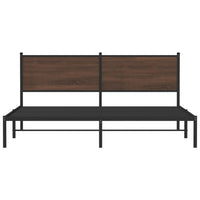 Thumbnail for Metallbett ohne Matratze Braun Eichen-Optik 160x200 cm