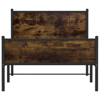 Thumbnail for Metallbett ohne Matratze Räuchereiche 100x190 cm