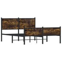 Thumbnail for Bettgestell mit Kopf- und Fußteil Metall Räuchereiche 137x190cm