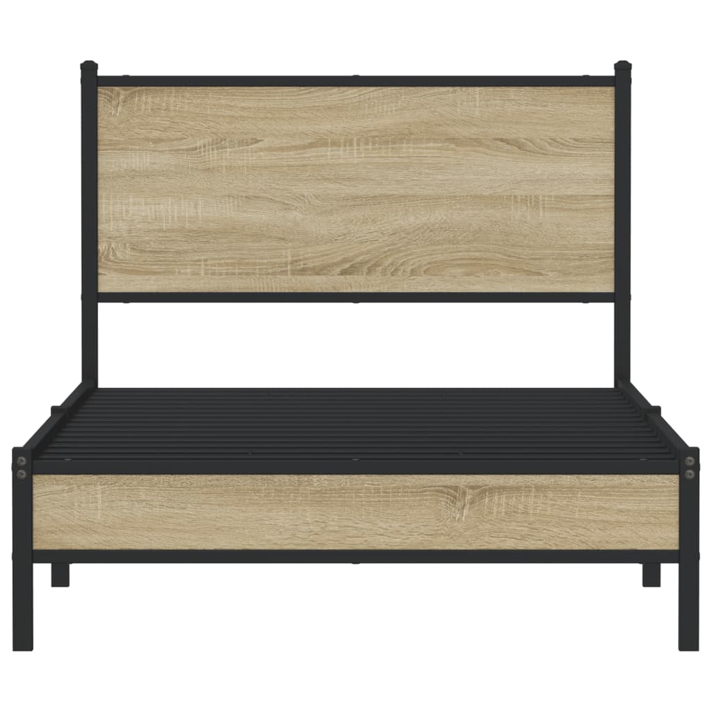 Metallbett ohne Matratze Sonoma-Eiche 107x203 cm