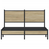 Thumbnail for Bettgestell mit Kopfteil Metall Sonoma-Eiche 137x190 cm