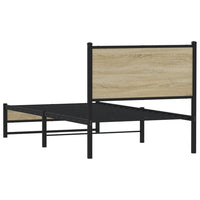 Thumbnail for Metallbett ohne Matratze Sonoma-Eiche 75x190 cm